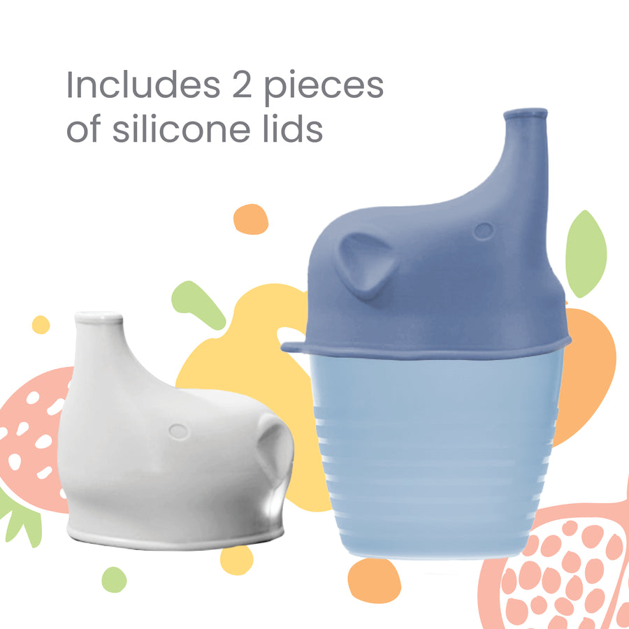SILICONE SIPPY CUP LIDS - 2 pack