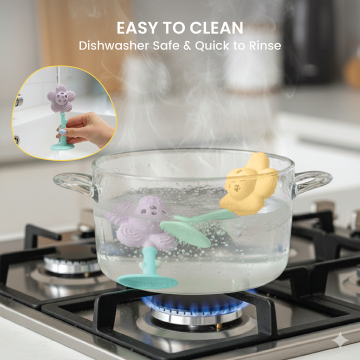 Flower Rattle Teether set of two