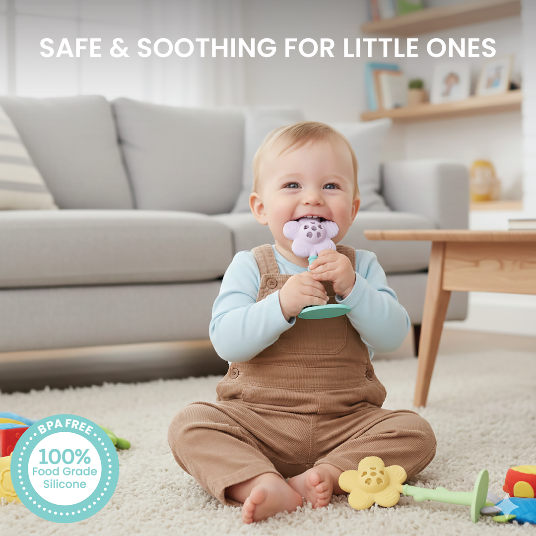 Flower Rattle Teether set of two