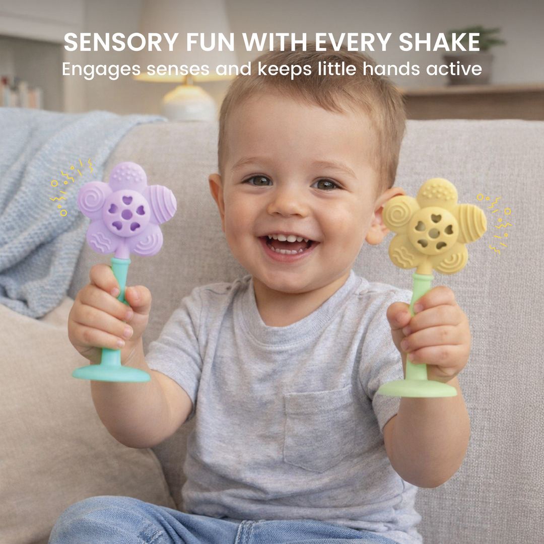 Flower Rattle Teether set of two