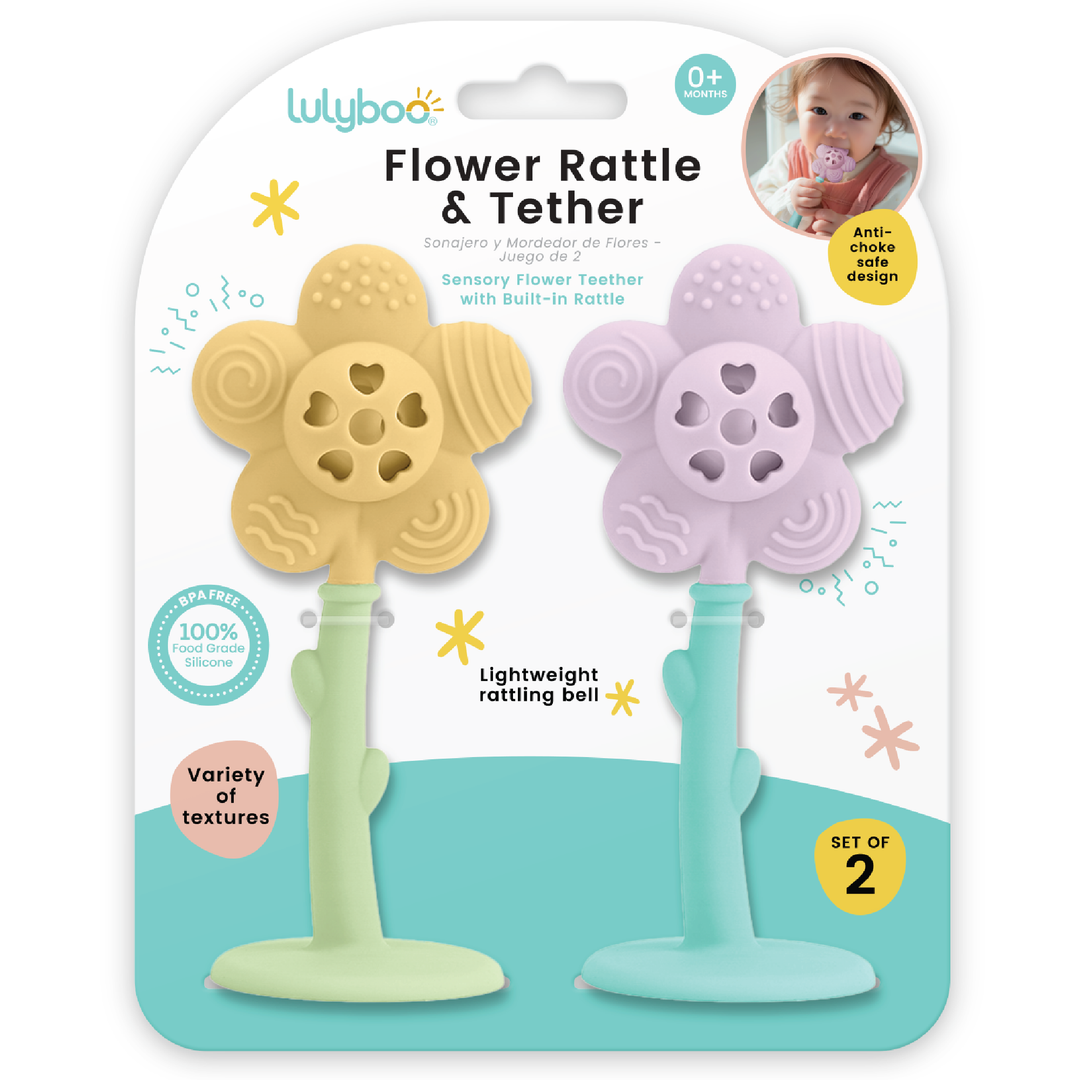 Flower Rattle Teether set of two