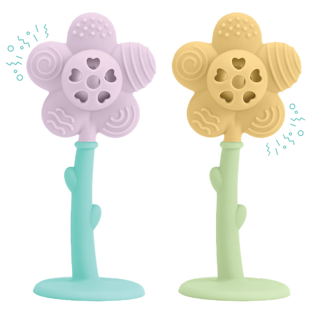Flower Rattle Teether set of two