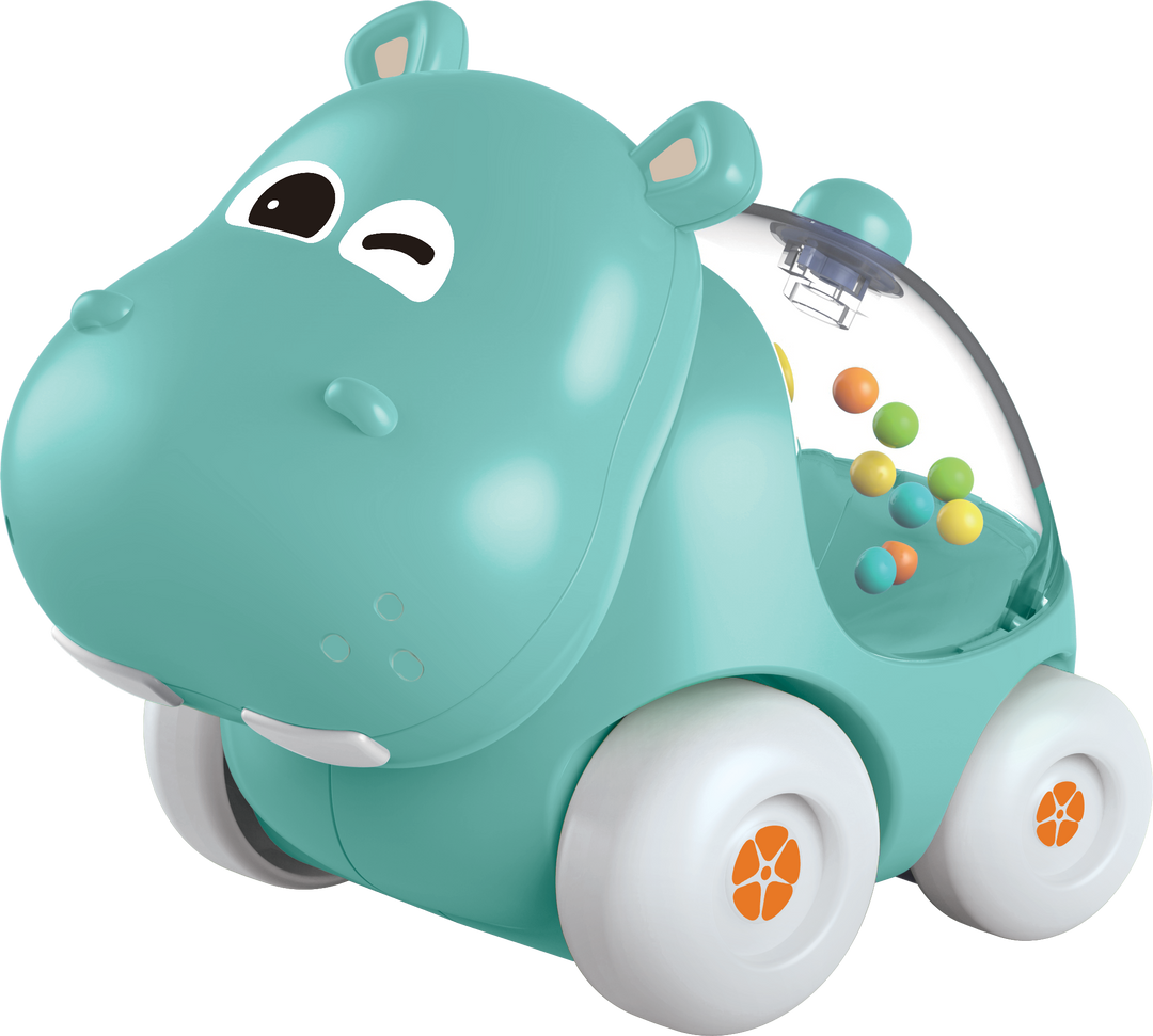 Cartoon Hippo Sliding Car