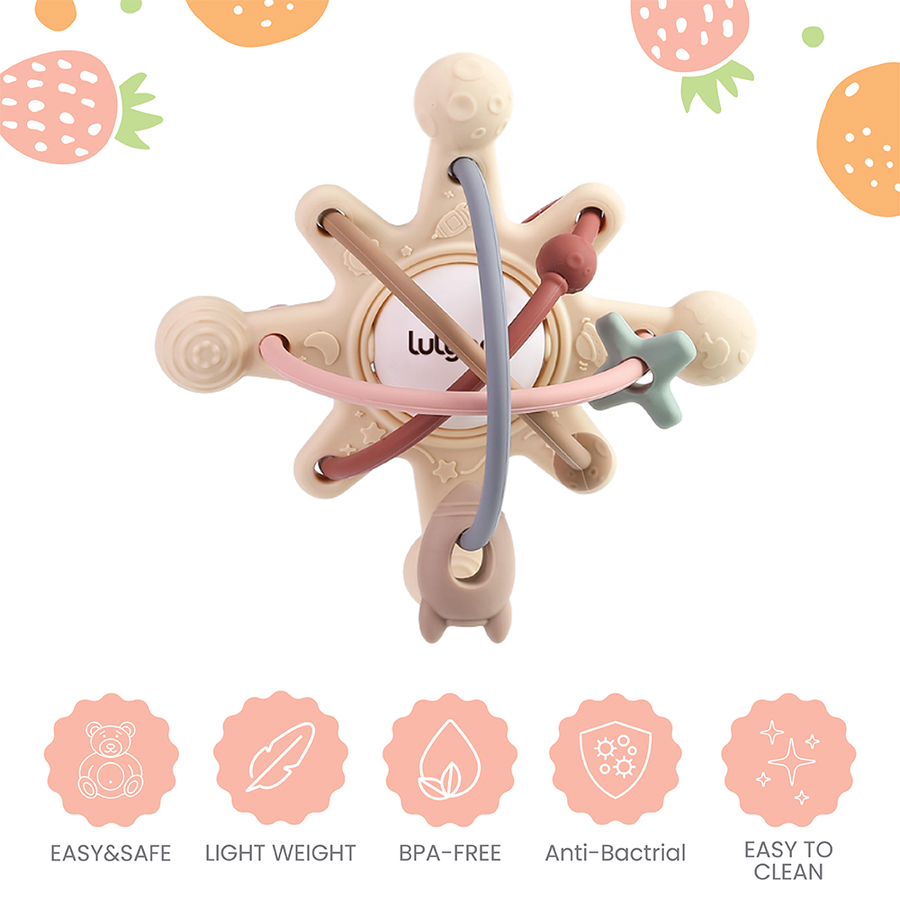 SILICONE SENSORY TOY PLANET TEETHER