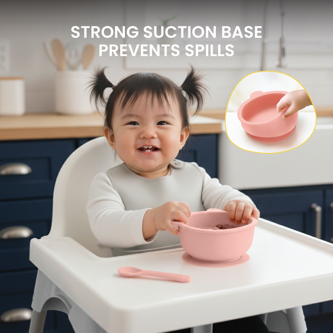 Silicone Bear Suction Bowl & Spoon Set