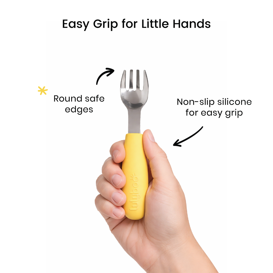 Stainless Steel & Silicone Baby Cutlery Set