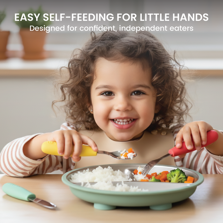 Stainless Steel & Silicone Baby Cutlery Set