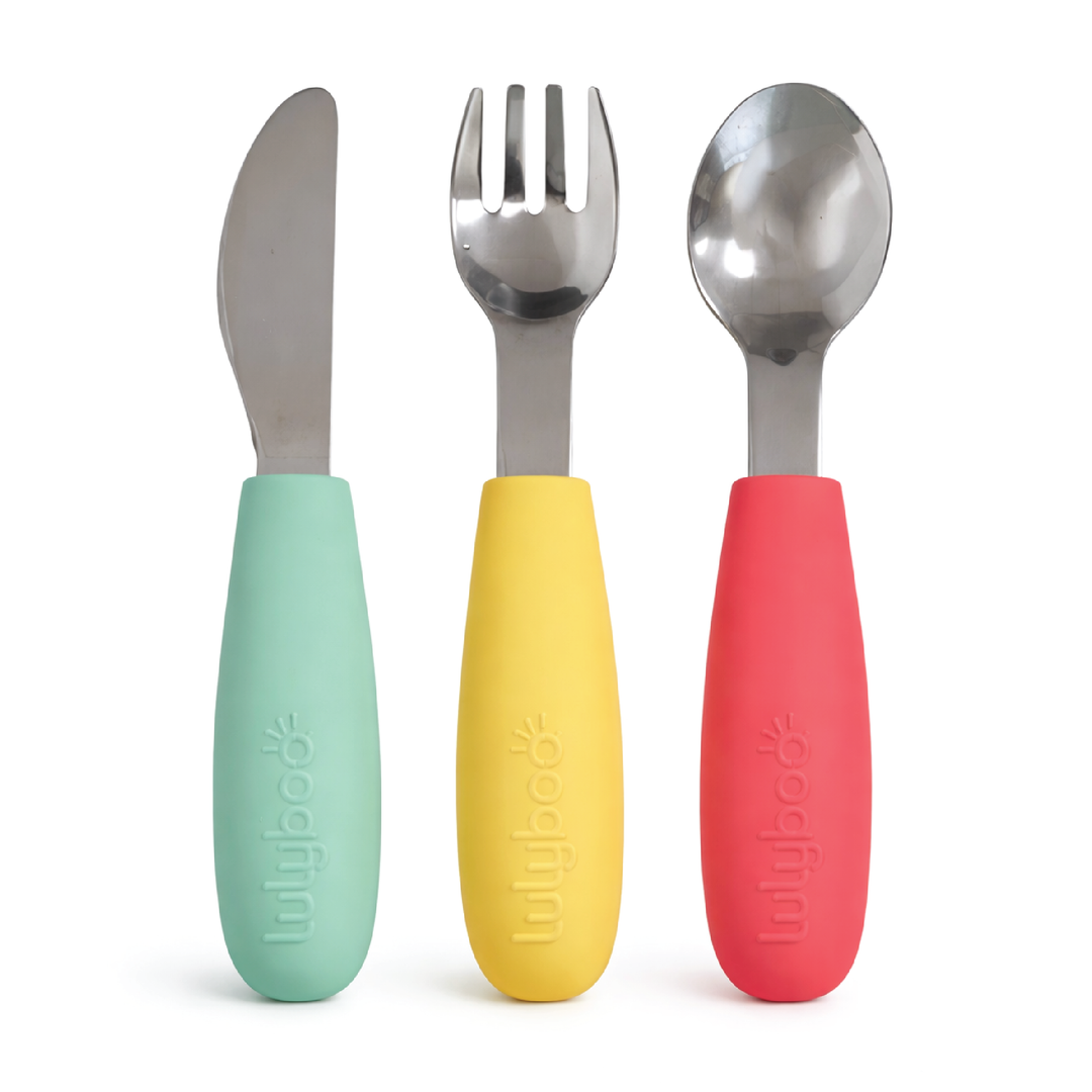 Stainless Steel & Silicone Baby Cutlery Set