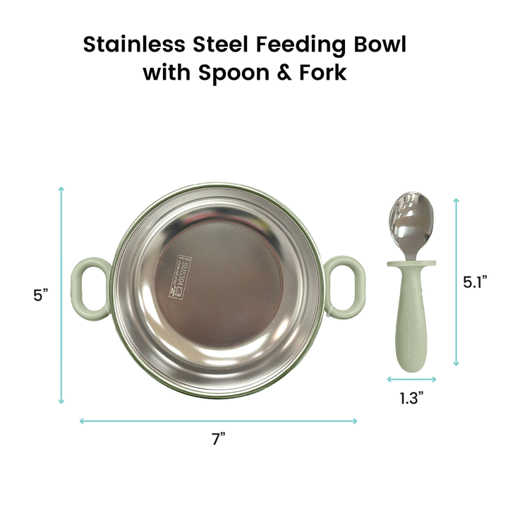 Silicone & Stainless Steel Feeding Set