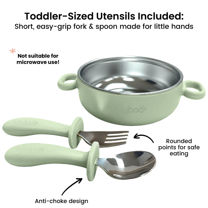 Silicone & Stainless Steel Feeding Set