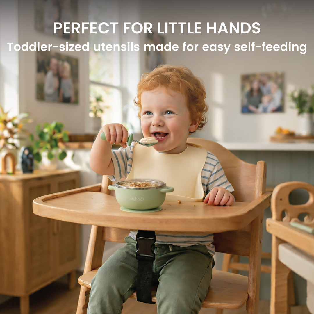 Silicone & Stainless Steel Suction Bowl with Spoon