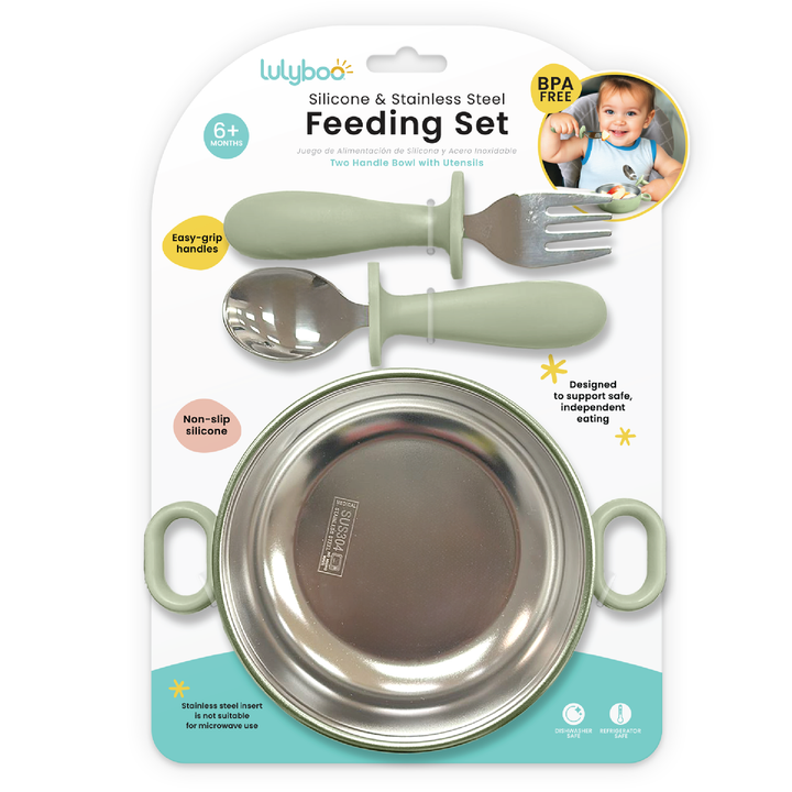 Silicone & Stainless Steel Feeding Set