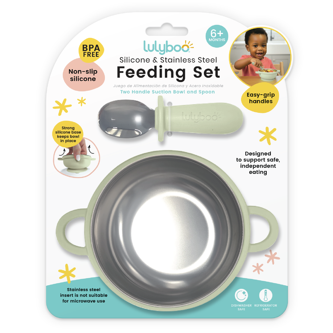 Silicone & Stainless Steel Suction Bowl with Spoon