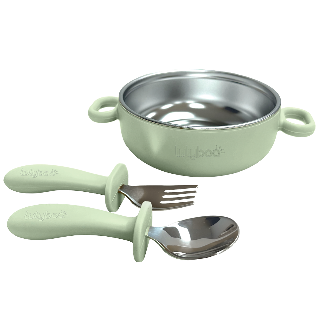 Silicone & Stainless Steel Feeding Set