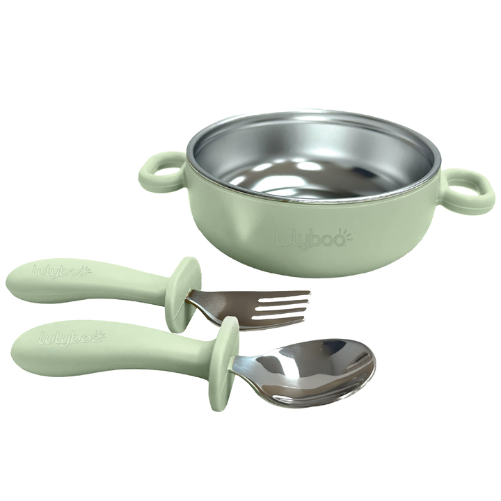 Silicone & Stainless Steel Feeding Set