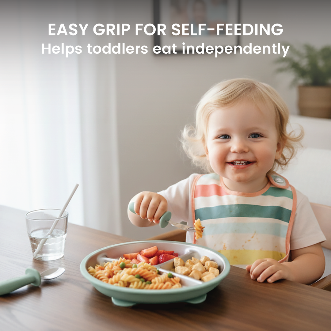 Stainless steel plate and utensils