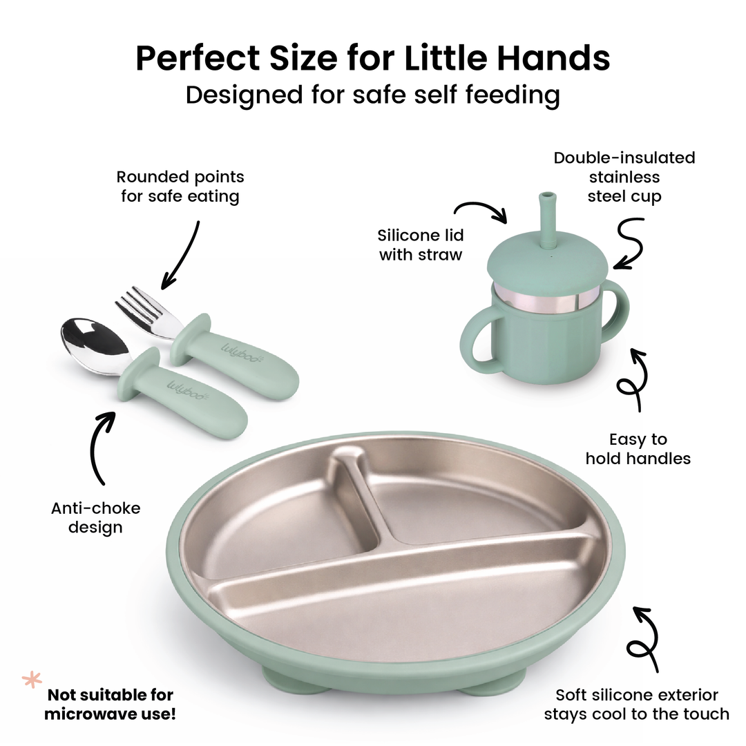 Stainless steel feeding set