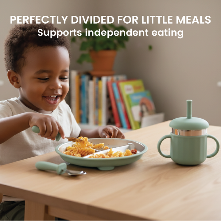 Stainless steel feeding set