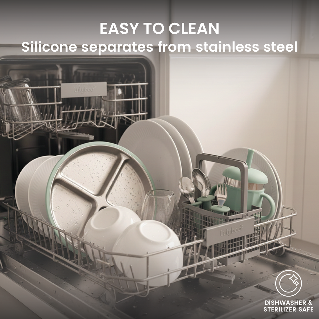 Stainless steel feeding set