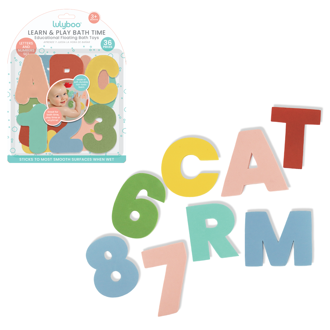 Lulyboo Educational Floating Bath Toys - Foam Letters & Numbers (36 Pieces)