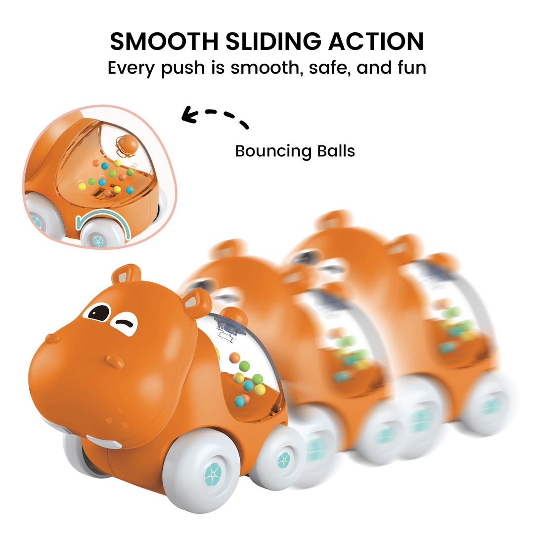 Cartoon Hippo Sliding Car