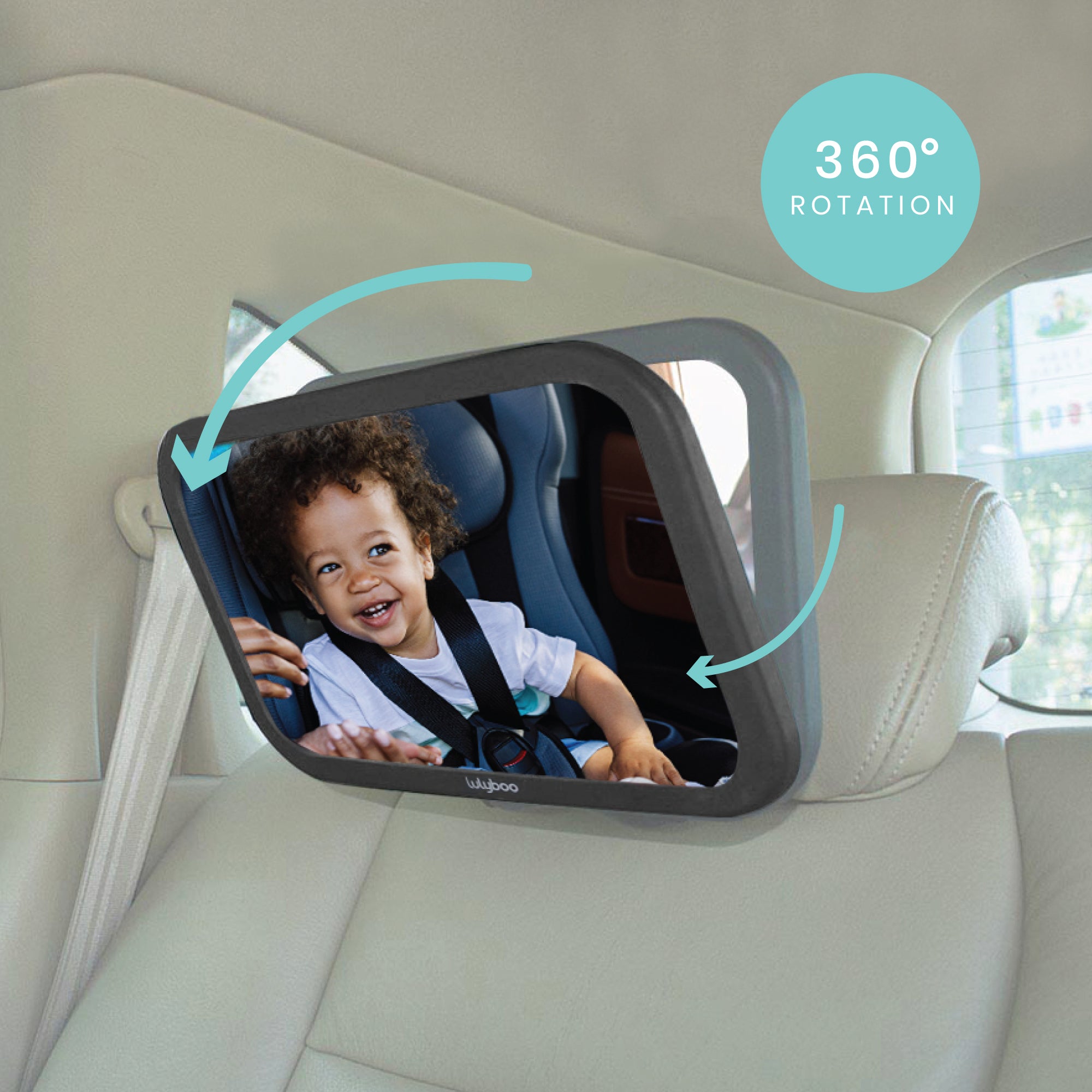 360 rotation Large backseat baby car mirror Lulyboo