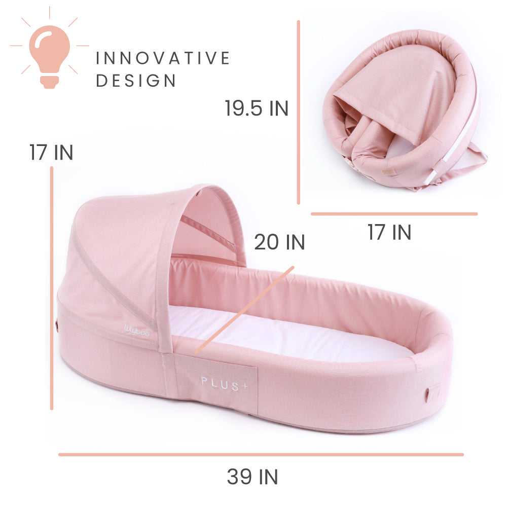 Lulyboo Lounge Plus Blush Portable Toddler Travel Lounge