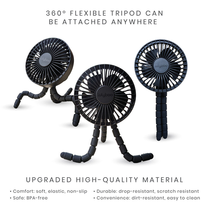 Flexible Tripod & rechargeable stroller fan