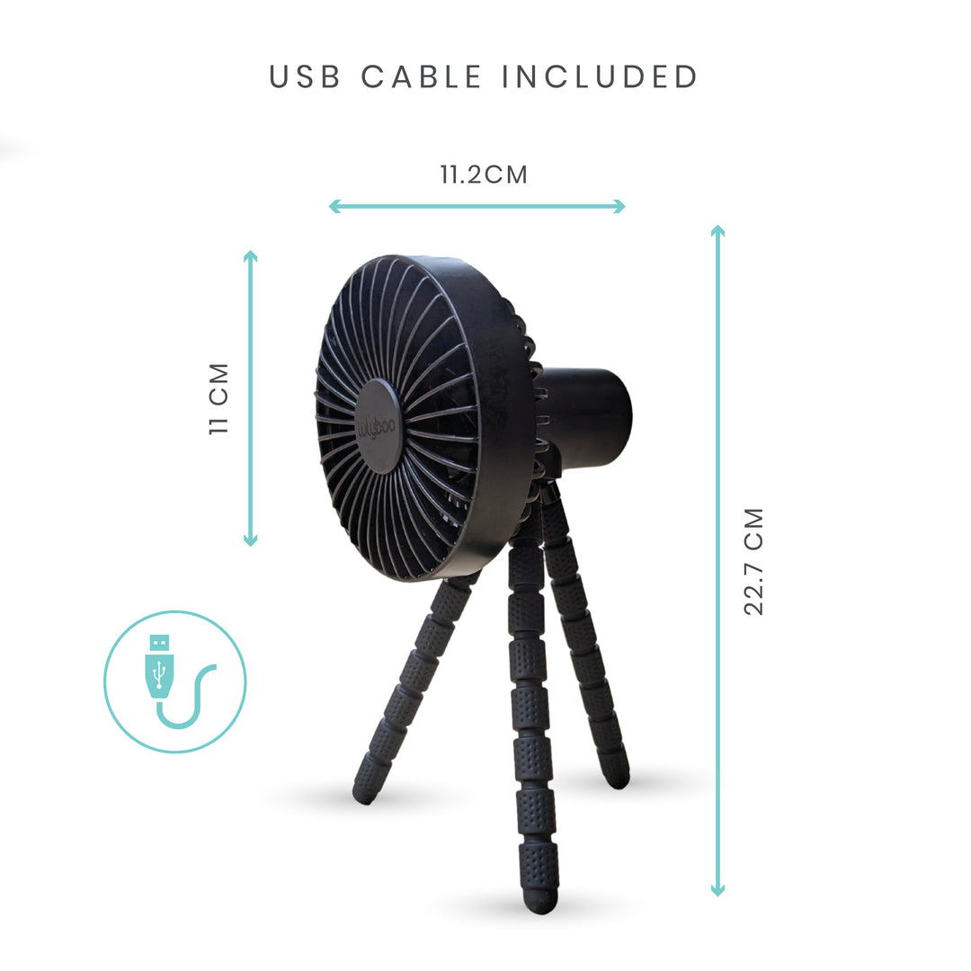 Flexible Tripod & rechargeable stroller fan